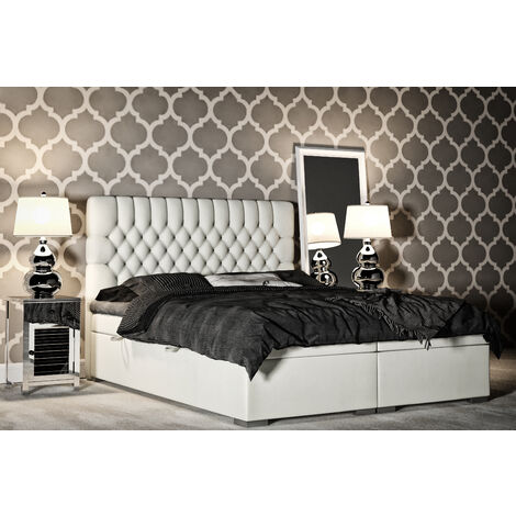 FURNIX Boxspringbett CALAMBO 180x200cm 2 Bettkasten Bett Polsterbett Topper 2239