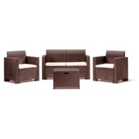 Set da giardino in polipropilene - Nebraska 2 - per 4 persone - Colore: Tortora