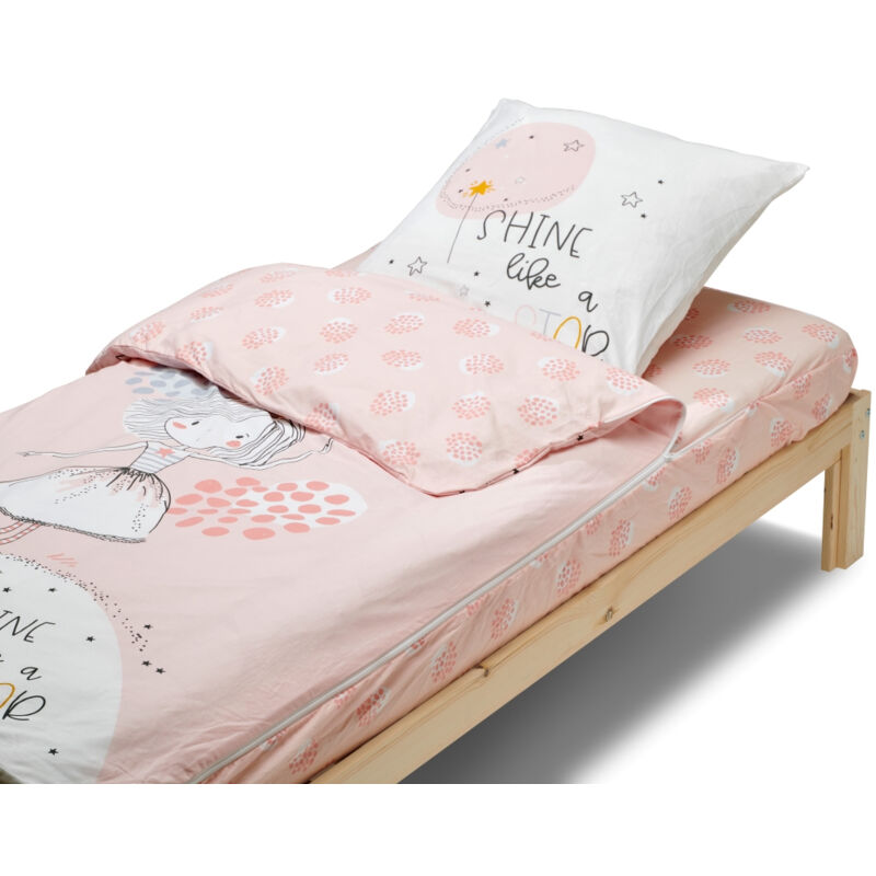 Caradou Parure De Lit Enfant 90x190cm Avec Couette Motif Étoiles Stars -  Couette BUT