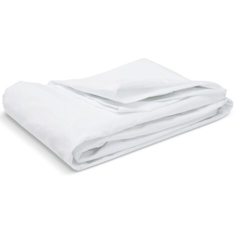 Drap Housse uni 100% Percale de coton - Blanc - 90x190cm
