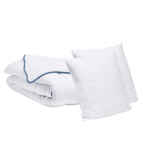 Pack 2 personnes Couette tempérée 220x240cm + 2 Oreillers 60x60cm