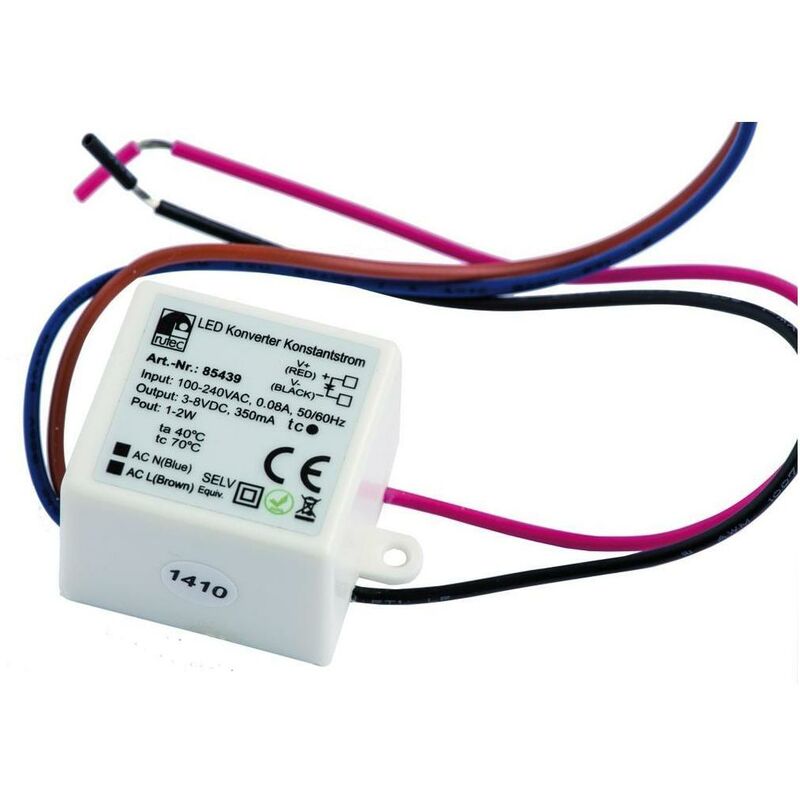 RUTEC LED-Trafo 1-2W 0,35A 8V n.dimmb IP65 dyn Kstgeh 85439