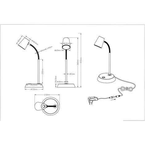 Trio Led Tischleuchte W Narcos K Lm Konv Led Elektr Nickel Mit Schalter