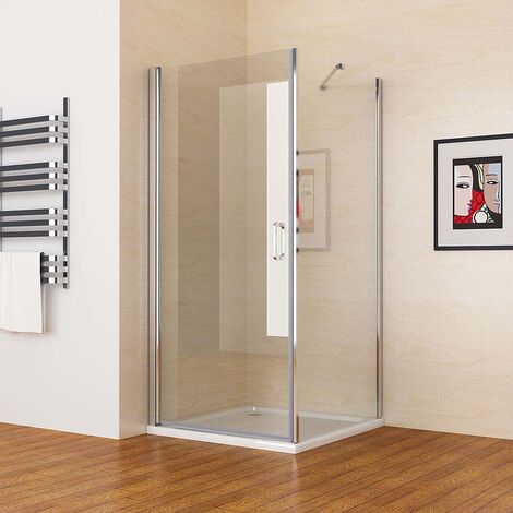 Duschkabine Schwingtür Eckeinstieg in Höhe 185/195cm 180°  Dusche mit 6mm NANO Glas, Tür 90 x 90 Seitenwand x 195cm (1/5)