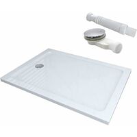 Duschwanne Acrylwanne Duschtasse Dusche 40mm Superflache Weiß Mit Erhöhte Kante, Rechteckig 100x80cm