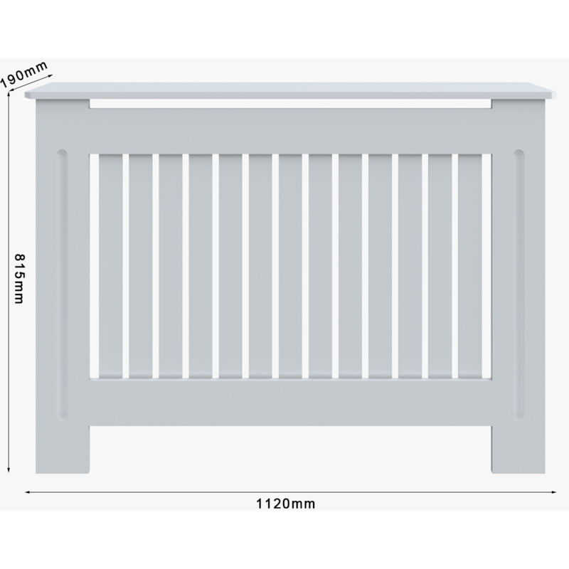 Cache-radiateur Design Nid D'abeille SIRHONA - MDF Laqué Blanc 112x19x81,5 Cm | Étagère Intégrée Pour Déco
