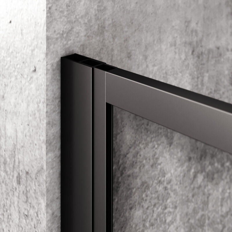 Siro - Paroi De Douche Pour Baignoire Avec Porte Battante L.80 Cm Noir Mat Imprime 85806979