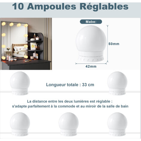 Luxe A1 En bois maquillage miroir bureau vanité miroir chambre beauté princesse miroir portable