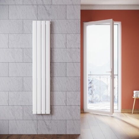 SONNI Radiateur eau chaude en acier Conception murale Vertical Radiateur chauffage central 1600x311mm Panneau Double Blanc (938W)