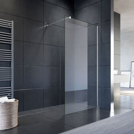 SONNI 110x200cm Walk in Paroi de douche, NANO ESG 8mm, Paroi de douche en verre avec stabilisateur