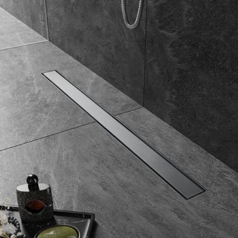 SIRHONA Caniveau Douche Italienne 90cm à carreler, Siphon de Sol Douche Modèle 2 en 1, Acier Inoxydable
