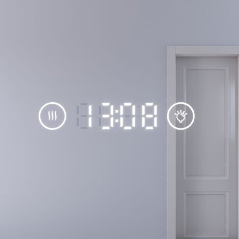 SIRHONA Miroir lumineux de salle de bain – Miroir LED 100x60 cm avec Trois Lumières Réglables et Affichage de l'Heure