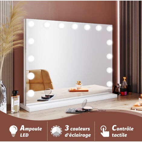 Miroir Miroir de Maquillage avec Ampoule Miroir Mural Miroir