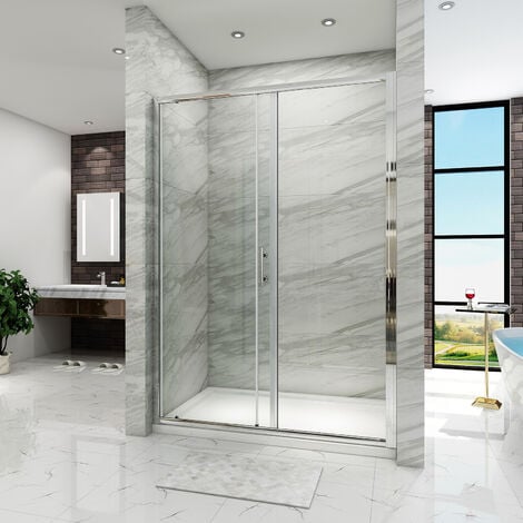 SIRHONA Porte de douche Coulissante Porte de douche coulissante réglable - Cadre en aluminium 170 cm