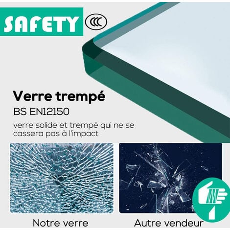 SIRHONA Porte de Douche Coulissante avec ajustage de largeur, en verre sécurit de 6mm, 120x185 cm