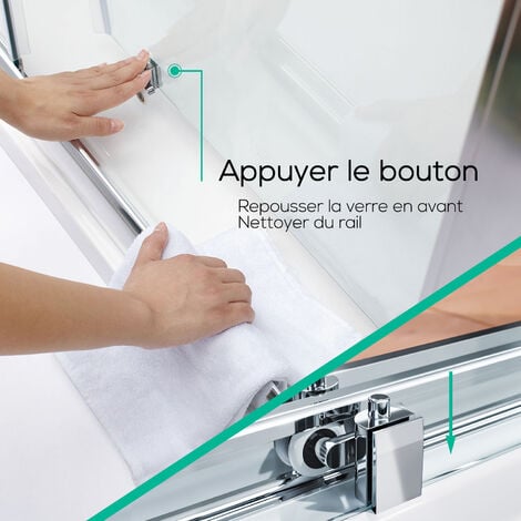 SIRHONA Porte de douche Coulissante Porte de douche coulissante réglable - Cadre en aluminium 120 cm