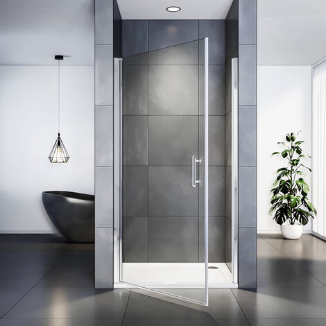 SIRHONA Porte de Douche 90 x 185 cm pivotante extensible verre trempé 6mm Joint de bas étanche,SIRHONA