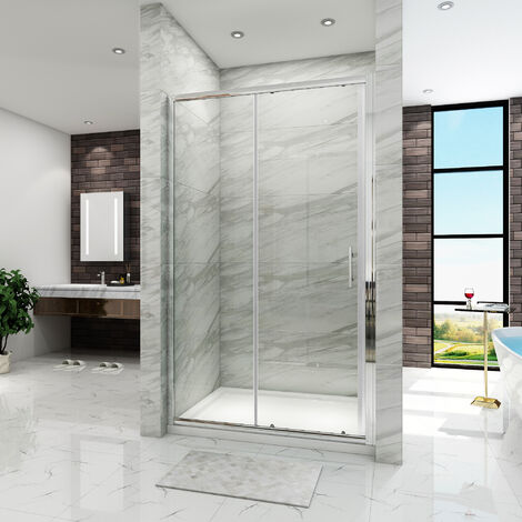 SIRHONA Porte de douche Coulissante Porte de douche coulissante réglable - Cadre en aluminium 100 cm