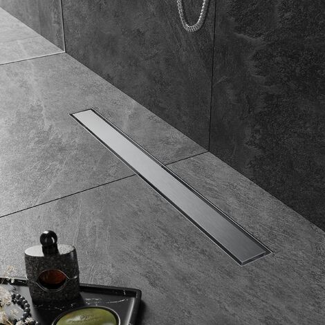 SIRHONA Caniveau Douche Italienne 70cm à carreler, Siphon de Sol Douche Modèle 2 en 1, Acier Inoxydable
