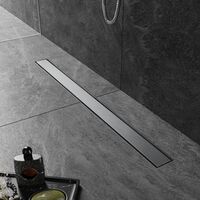 SIRHONA Caniveau Douche Italienne 90cm à carreler, Siphon de Sol Douche Modèle 2 en 1, Acier Inoxydable