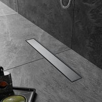 SIRHONA Caniveau Douche Italienne 50cm à carreler, Siphon de Sol Douche Modèle 2 en 1, Acier Inoxydable