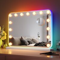 Famihomii Miroir Cosmétique Rechargeable Avec éclairage LED