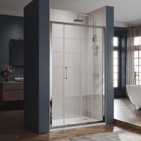 SIRHONA Porte de Douche Coulissante avec ajustage de largeur, en verre sécurit de 6mm, 120x185 cm