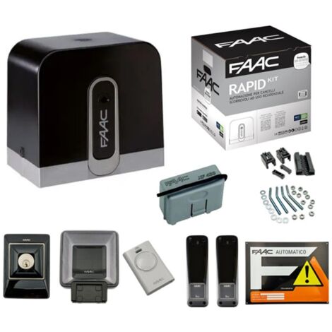 Automazione cancello scorrevole 400Kg 24V - FAAC Kit Rapid Cyclo SAFE&GREEN 