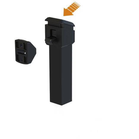 PORTAC ARRET POUSSOIR DESIGN POUR PORTAIL BATTANT  Finition: Noir - Longueur de tube (mm): Longueur de tube (mm) : 330