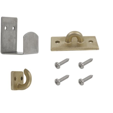 Portac – Accessoires en cupro-aluminium pour barre de contreventement – Ensemble support, crochet, sabot – Fixation solide pour portail battant (1/2)