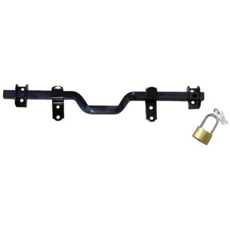 Afbat – Barre de sécurité renforcée en acier 16mm – Longueur 410mm – Système anti-soulèvement 4 points – Inclus : cadenas et supports