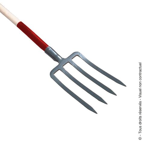 Fourche à bêcher 4 dents 27 cm Avec manche pomme