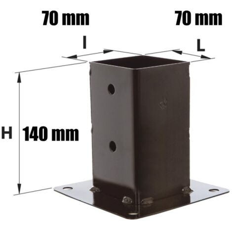 Support de poteau sur platine  Dimension (mm) : 70x70