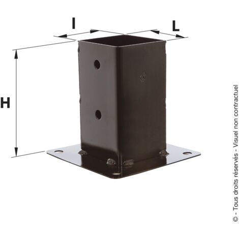 Support de poteau sur platine  Dimension (mm) : 70x70