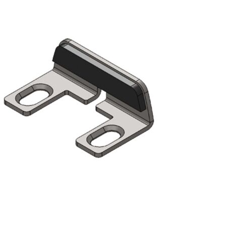 Portac – Butée en inox pour serrure en applique à pêne rentrant – Amortisseur en mousse – Finition blanc RAL 9010 – Longueur 24mm