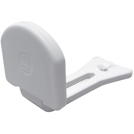 Afbat – Butée de volet à visser pour aluminium et PVC – Finition blanche – Amortisseur avec tampon composite – Longueur 66 mm