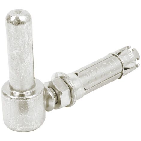 Afbat – Gond de fixation à visser avec cheville métal – Finition zingué blanc – Diamètre 16mm – Longueur 105mm pour volets en bois