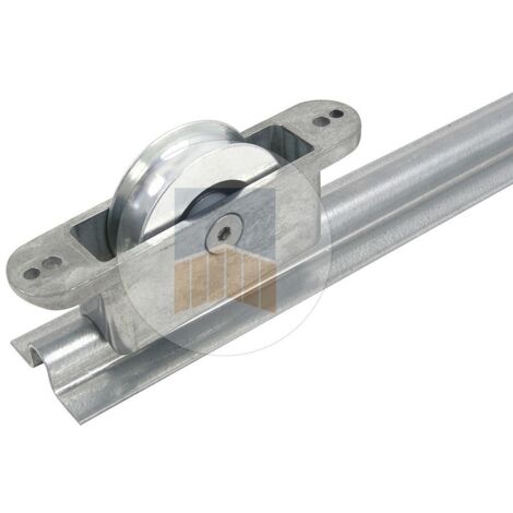 Portac – Galet en inox gorge U sur chape zamak semi-encastrée – Anti-pincement – Finition blanc RAL 9016 – Pour portails coulissants