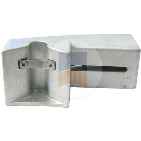 PORTAC Boîtier V de réception en applique en Aluminium avec gâche pour serrure de portail coulissant à encastrer  Finition: Noir Ral 9005