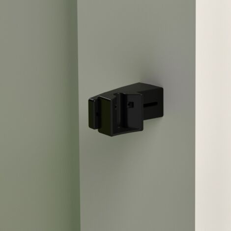 Portac – Boîtier V de réception en aluminium pour serrure de portail coulissant motorisé – Réglable de 46 à 126 mm – Finition noire RAL 9005 – Antisoulèvement