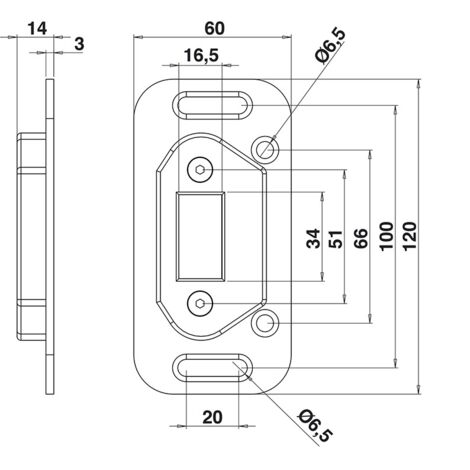 PORTAC GÃ¢che et contreplaque en Inox pour serrure Ã  encastrer avec butÃ©e intÃ©grÃ©e  Finition: Blanc Ral 9010
