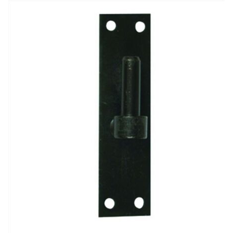 Torbel – Gond sur platine courte 120mm – Acier noir – Fixation 4 trous – Diamètre 14/16mm – Pour volets en bois
