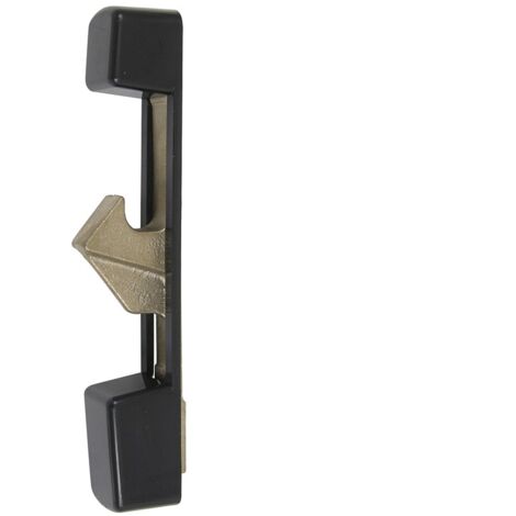 Portac – Gâche pour portail avec capot composite – Matériau cupro-aluminium – Finition noir Ral 9005 – Pour serrures en applique à pêne levant