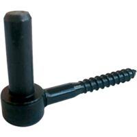 Afbat – Gond de fixation à visser en acier noir – Longueur 90mm – Diamètre œil 14mm – Pour vantail en bois – Conditionnement vrac