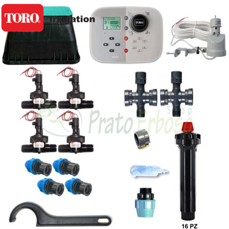 Kit de riego Toro Tempus de 4 zonas y 24V con aspersores