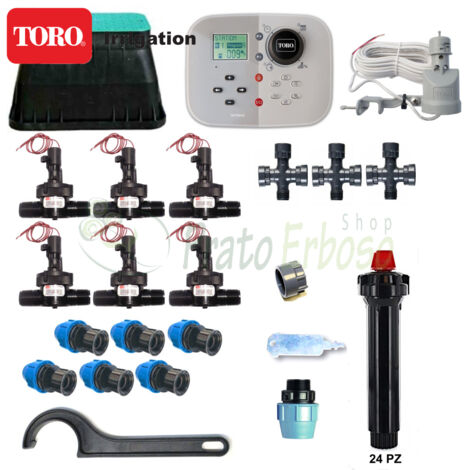 Kit de riego Toro Tempus de 6 zonas y 24V con aspersores