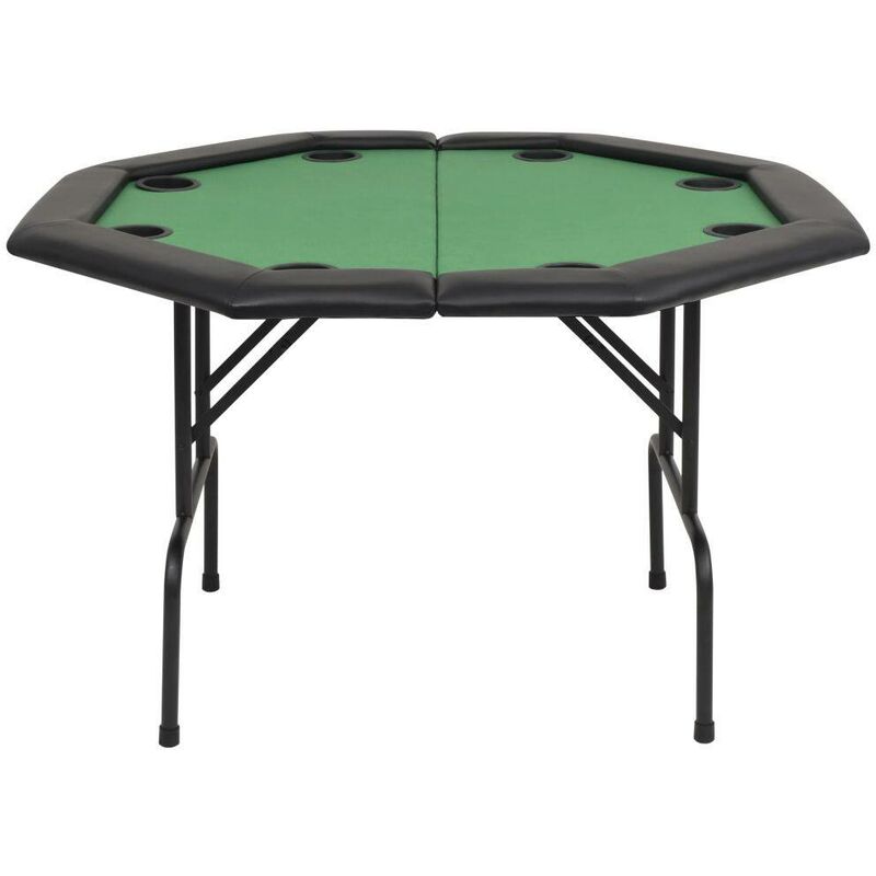 Hommoo Tavolo da Poker Piegabile in 2 per 8 Giocatori Ottagonale Verde  VD29033