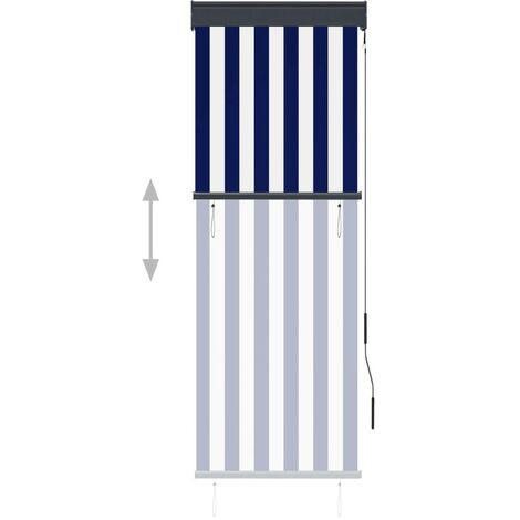 Outsunny Tenda Avvolgibile a Rullo da Esterno, Impermeabile, Funzionamento  Manovella, Colore: Bianco e Blu, 140 x 200 cm
