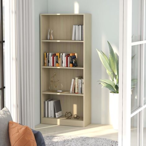 Hommoo Libreria a 4 Ripiani Rovere Sonoma 40x24x142 cm in Truciolato VD47221
