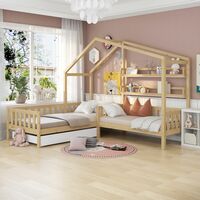 letto casetta per bambini in legno massello e doghe incluse